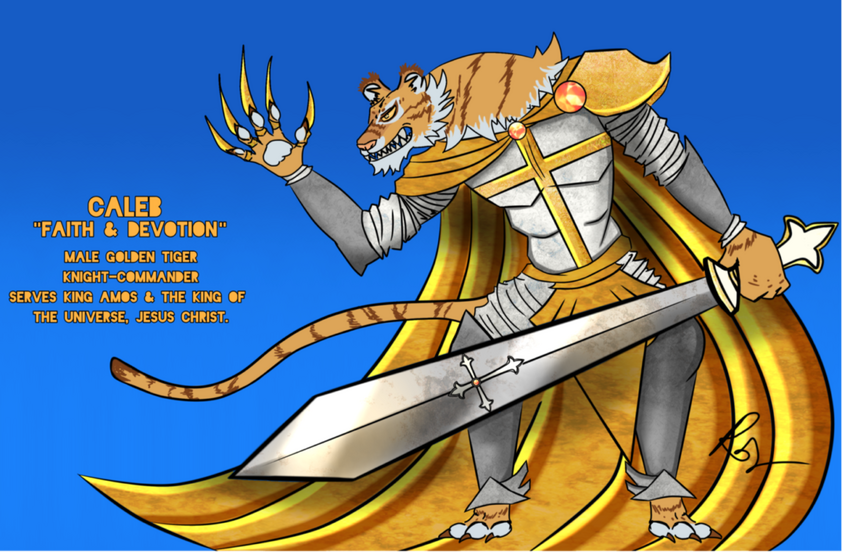 Anthro knight tiger with sword